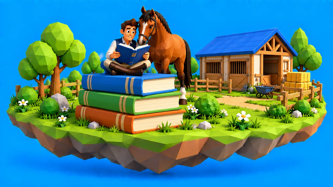 Amazzone e il suo cavallo in esterna