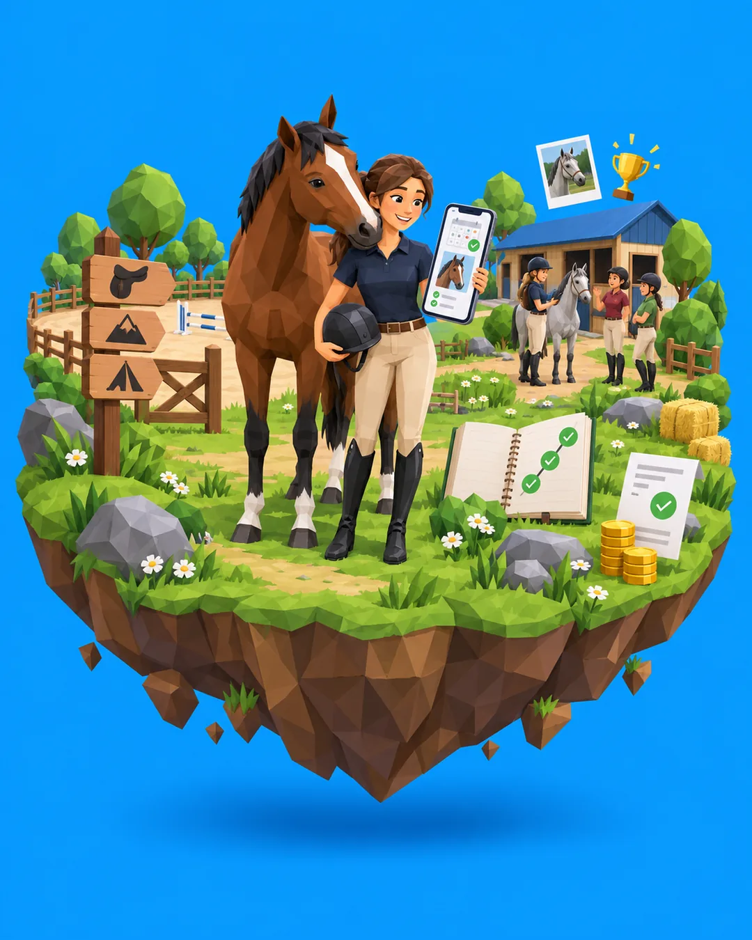 Un'amazzone e il suo cavallo
